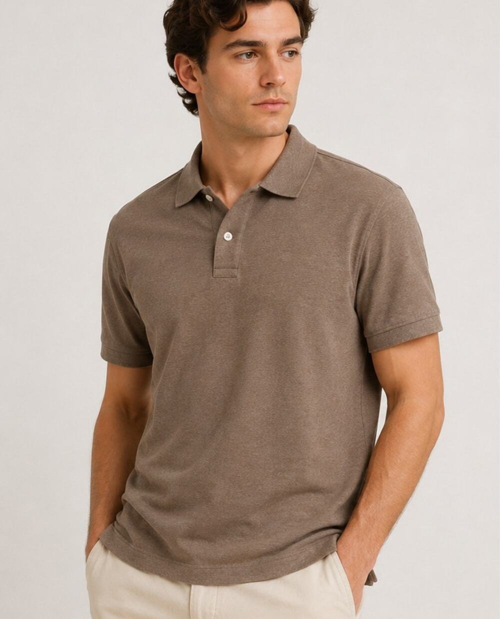 Banana Republic Luxury-Touch Polo Shirt Tan Brown Size Medium